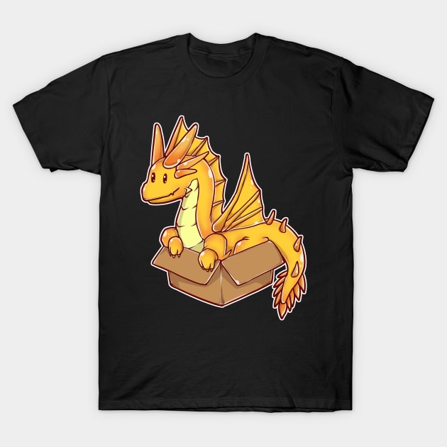 Gold Dragon In A Box T-Shirt by MimicGaming